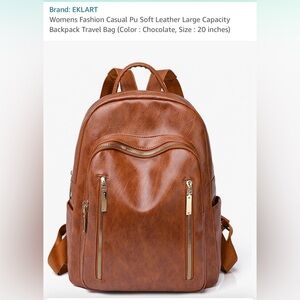 Womens Fashion Casual Soft Leather Large Capacity Backpack Travel Bag
